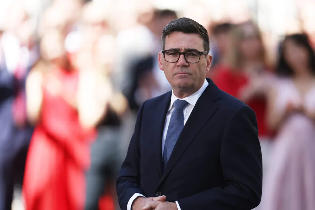 Burnham delivering his inaugural speech, July 20, 2026